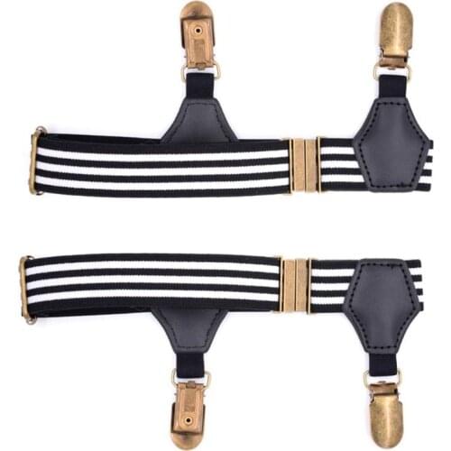 1 Pair Elastic Mens Sock Remains Leg Suspenders Garter Clip Buckle Non-slip Clamps Holder