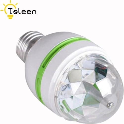 1PC E27 AC85-265v Crystal Magic Color Changing Mini 110V 220V led stage lamp 3W Party Lighting Auta Rotating RGB Night Light