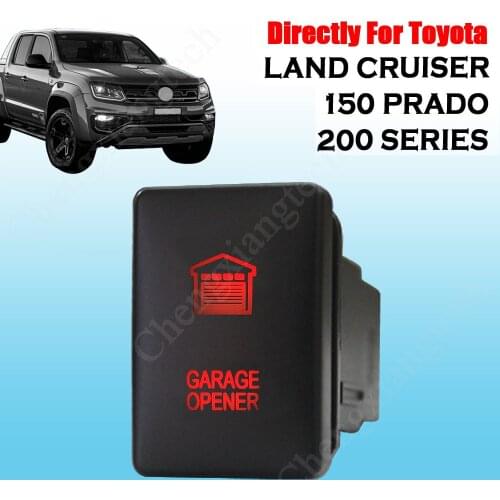 Red Led Light Car 12V 3Amp GARAGE OPENER Momentory On Off Push Button Switch For Hilux Prado 150 200 Rav4 Toyota 2015 + Wire