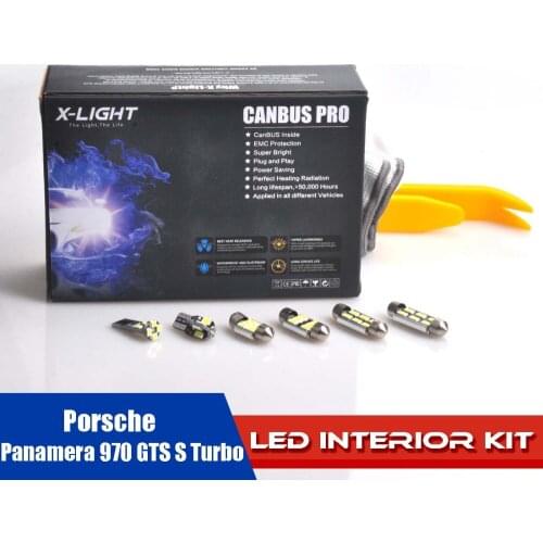 20pcs Error Free Xenon White Premium Interior Reading Light LED Kit for Porsche Panamera 970 GTS S Turbo + Installation Tools