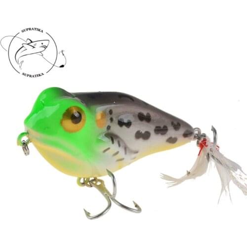 3D Eyes Anti-corrosion Bionic Soft Fishing Bait Artificial Topwater Floating Frog Wobblers 6cm/8g Fishing Lure Soft Bait