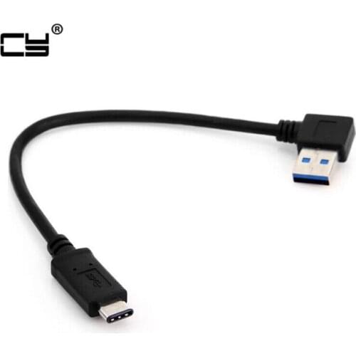 90 degree Right Angle USB 3.0 Type-A Male to USB3.1 Type-C Male USB Data Sync & Charge Cable Connector cable 20cm