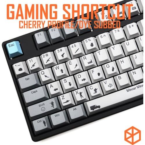 Muted colorway PUBG gaming shortcut key Cherry profile Dye Sub Keycap Set keyboard gh60 xd60 xd84 tada68 rs96 zz96 87 104 660