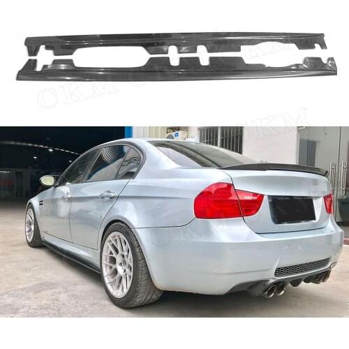 Carbon Fiber Side Skirts Trunk Trim For BMW 3 Series E90 M3 Sedan 4 DOOR 2008-2013 Bumper Guard Car Styling
