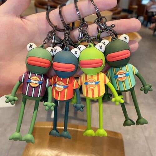 2021 New Ugly Cute Long - Legged Frog Keychains Cute Key Chain Pendant Men And Women Bags Pendant Key Rings Gifts