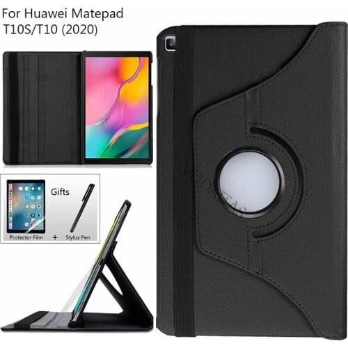 Tablet Case Compatible with Huawei MatePad T10 / T10s Universal Cover PU Leather Stand Function 360° Rotatable Stand Function