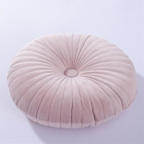 Round Solid Color Velvet Pumpkin Pillow Decorative for Sofa Chair Seat Back Cushion Futon Bay Window Back Cushions Plush Pillows
