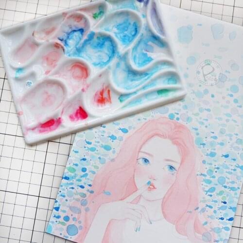 Ceramic Palette High-quality Painter Draws Watercolor Palette Paper Tray for Watercolor Painting Supplies