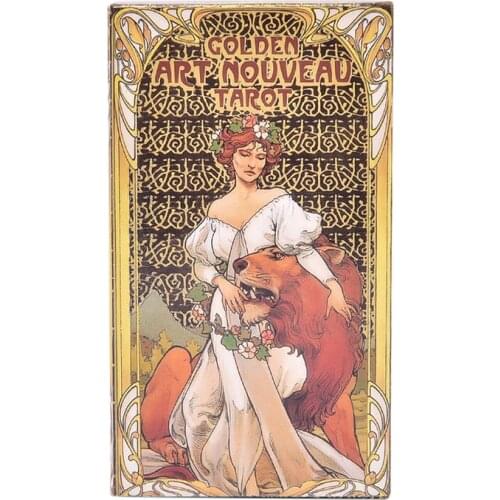 Golden Art Nouveau Tarot Deck 78 Cards For Beginners Classic Art Nouveau Style
