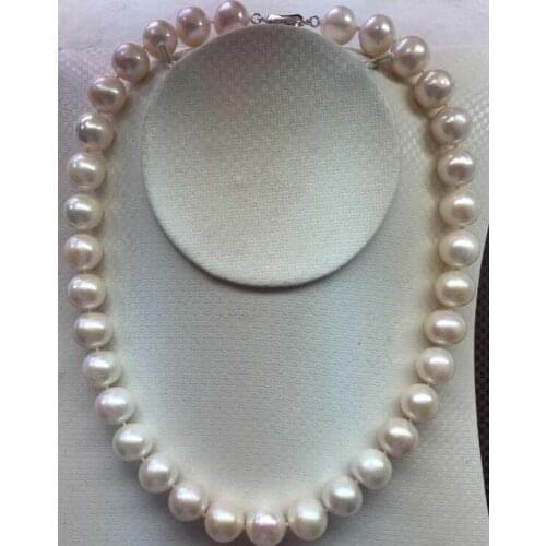 Beautiful elegant 11-12mm Australian SOUTH SEA WHITE PEARL NECKLACE 18inch