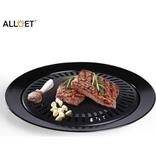 Master Grill Pan - Non-Stick Barbecue Stovetop Pan, Smokeless Roasting Korean BBQ Plate for Indoor Outdoor Camping Grilling BBQ