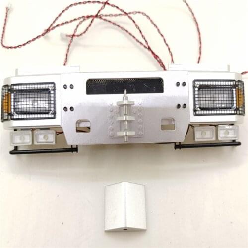 Metal Front Bumper Anti-collision Protection Guard with LED Light for Tamiya MAN F2000 JX Model 1/14 RC Car Upgrade Parts