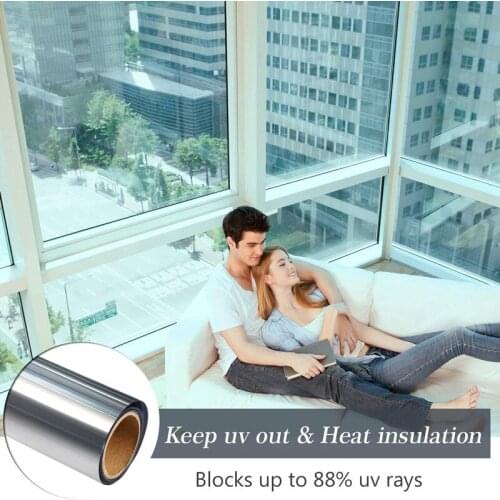 One-way mirror window privacy film, anti-ultraviolet heat control, glue-free electrostatic adsorption, reflective glass film