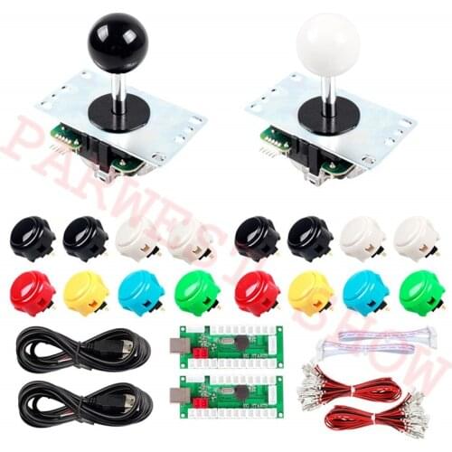 2 Player Original DIY Kits with Sanwa JLF-8YT Joystick + 16PCS OBSF-30 Push Buttons + Arcade LED USB Encoder for PC MAME Kits