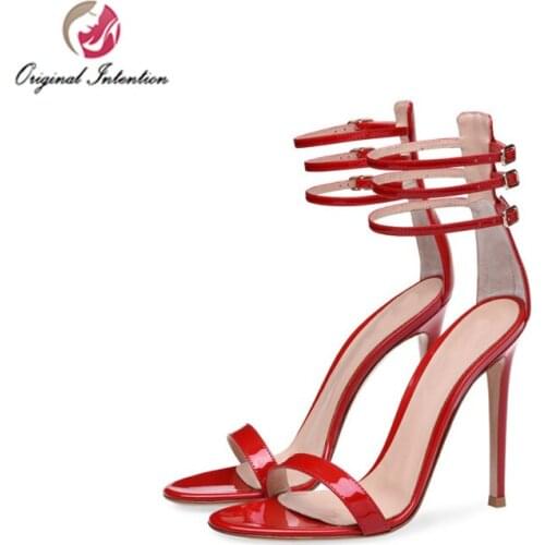 Original Intention New European And American High-heeled Shoes With Sexy Thin Toe Open-toed Single Buckle Sandals Size 35-45