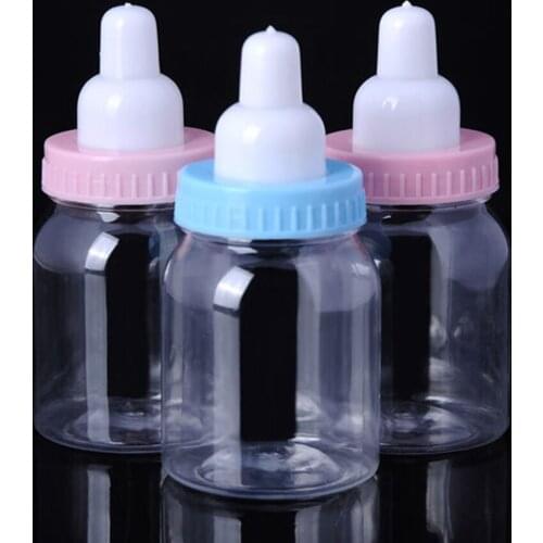 12Pcs Baby Shower Gift Milk Bottle Candy Box Storage Bottle Boy Girl Baptism Christening Birthday Party Favors Candy Storage Box