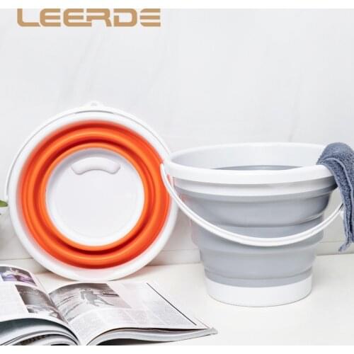 Portable Foldable Bucket Wash Basin Silicone Basins Kitchen Tools Car Wash Bucket Outdoors Fishing Buckets Household Supplies