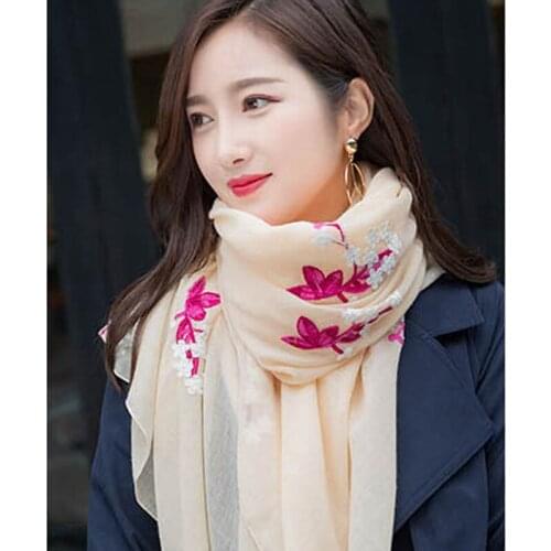 2021 New Fashion Summer Women cotton Scarf flower Beach Hijab Shawls and Wraps Female Foulard Echarpe Bandana
