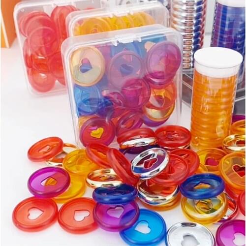 Fromthenon Transparent Binding Discs for Dicbound Planner Heart Shape Mushroom Hole Binder Rings Office Office Binding Supplies