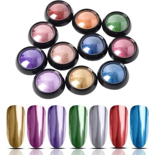 12 colors Nail Art Glitter dipping powder Chrome Mirror Glitter Pigment Powder For Nails Decorations DIY Manicure