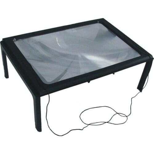 A4 Full Page Large 3X Table Hands Free Desk Foldable Magnifying Glass Magnifier for Reading Sewing Knitting Reading Glass