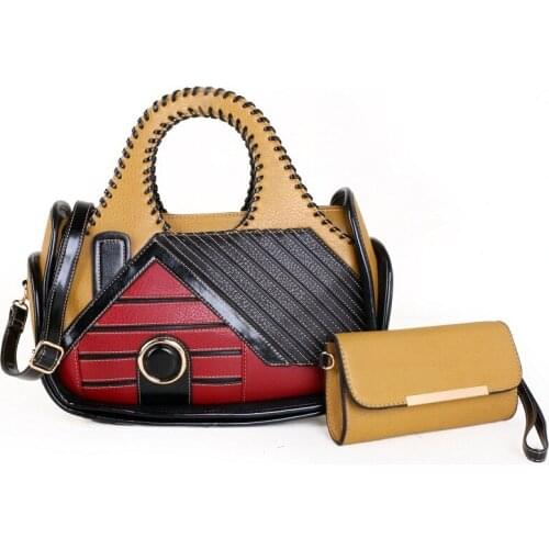 Female bag 2021 European and American fashion stitching house pattern handbag shoulder diagonal briefcase