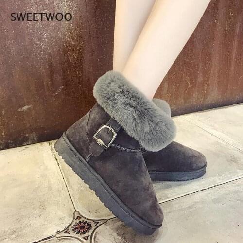 2021 womens shoes thick-soled boots buckle short boots lace-up short tube plus fleece ankle boots womens boots