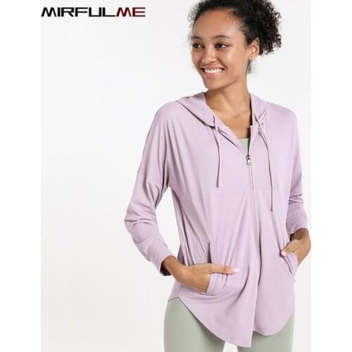 Women Thin Loose Sport Hoodies Zipper Running Jackets Sun-Protective Yoga Tops Hooded Sweatshirts Girls Gym Workout Coat Clothes
