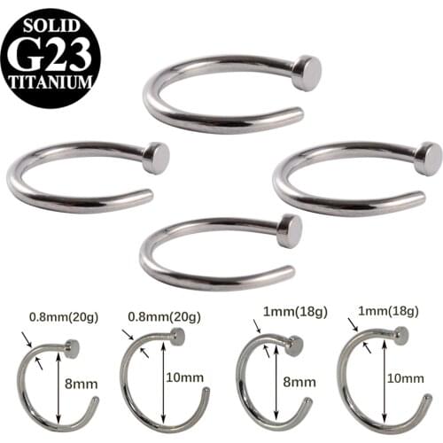 1pcs Titanium C Shape Nose Ring Hoop Septum Rings Lip Studs Helix Cartilage Tragus Earring Ear Studs Oreja Piercing Body Jewelry