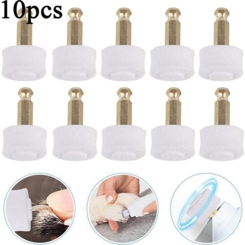 10pcs ABS Dog Electric Nail Polisher Wheel Replacement Grinding Head Pet Nail Grinder Head Trimmer Clipper Pet Paws Grooming