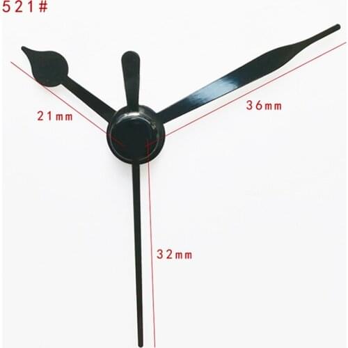 100sets S Shaft Clock Hand 521# Quartz Clock Accessory black short Hands Metal Aluminum Material High quality DIY Clock kits