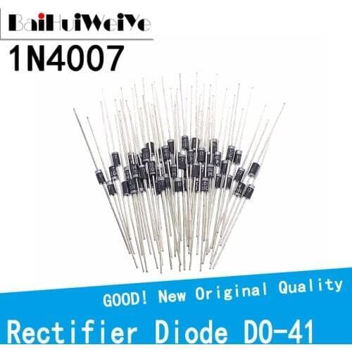 100PCS/LOT 1N4007 IN4007 4007 N4007 1A 1200V DO41High quality Rectifier Diode D-41 DIP New original