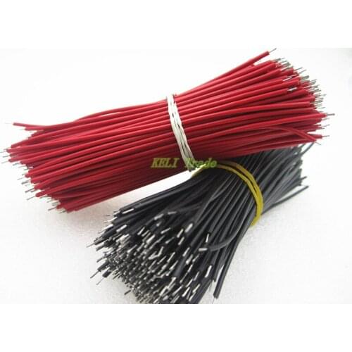 600pcs Breadboard Jumper Cable Wires Tinned 100MM Black & Red