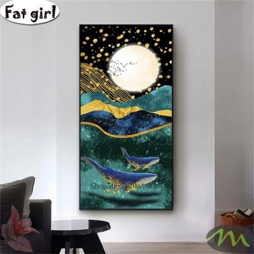 Diy Diamond Painting 5D Golden Style Tree and Animal Cross Stitch Mosaic Rhinestone Embroidery Full Drill Wall Poster Decoration