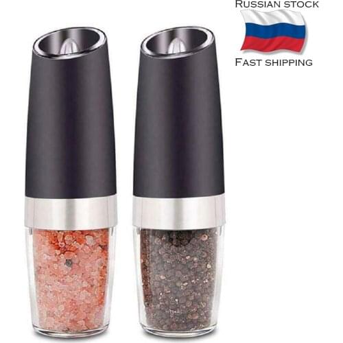 Automatic Electric Pepper Grinder LED Light Salt Pepper Grinding Bottle Ceramic Kitchen Seasoning Grind Tools Salt Mills