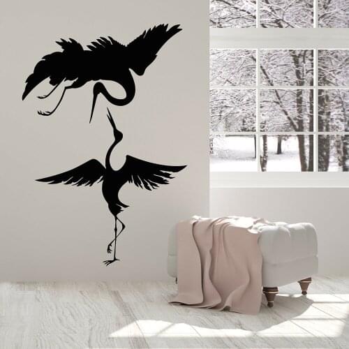 Wild bird Wall Decal Vinyl Abstract Asian Birds Heron Wall Sticker Japanese Style for Home Bedroom Decoration Stickers X939