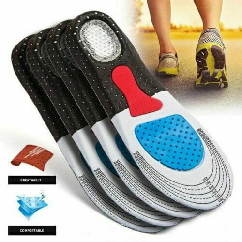 Men Women Gel Orthotic Sport Running Insole Insert Shoe Pad Arch Cushion Shock Absorb Gel Heel