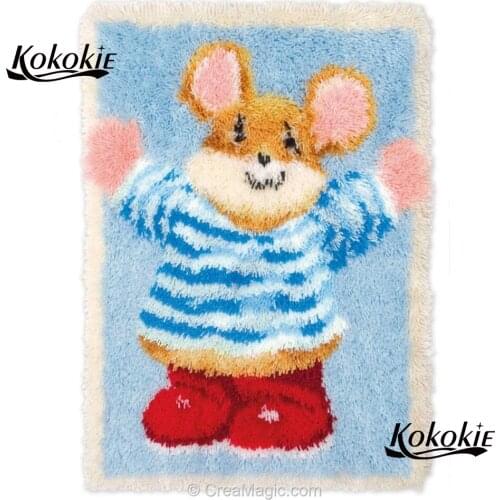 Home decor latch hook kit rug canvas 3d printing vloerklee cartoon rabbit handmade 3d carpet embroidery accessories tapestry kit