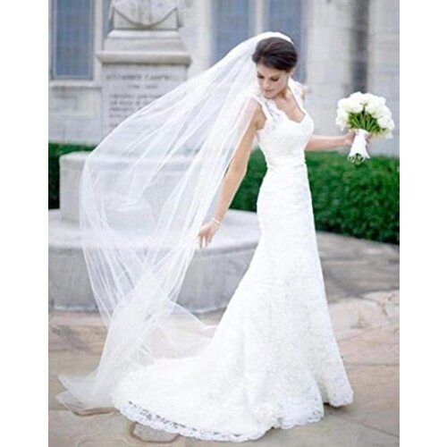 Bride Wedding Cathedral Veil Long Drop Veil Simple Soft Tulle Bridal Veils Single 1T/1 Tier