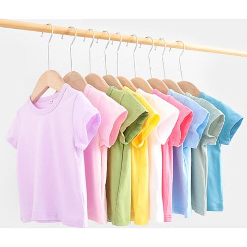 16 Colors Solid Children T-shirt for Boys Girls Cotton Summer Kids Tops Tees Baby Kids Tshirts Blouse Clothes 12M 24M 2-12 Years