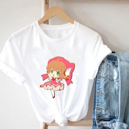 Harajuku T-Shirt Summer Printed Kawaii Girls Fashion T Shirt Women Ulzzang Korean Funny Cute Cat Tshirt Cartoon Female Clothes