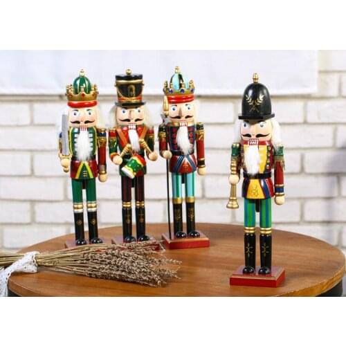 30cm Nutcracker Puppet Soldiers Wooden Figurine Christmas Desktop decoration window showcase Home Decor Christmas Gift SN2389