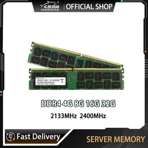 JINGSHA DDR4 ECC REG Memory 4GB 8GB 16GB 32GB RAM 2133MHZ 2400MHZ Server Memory Support X99 Motherboard And X99dual Main Board
