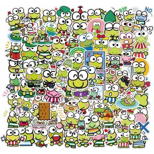 Kawaii Frog Cute Animal Graffiti Aesthetic Sticker Motorcycle Suitcase School Office Stationery Decoration Supplies 100PCS