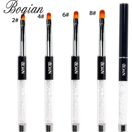BQAN 2#4#6#8 Gel Brush Oval Nail Brush Hand Draw Tips Drawing Line Painting Pen Tools Manicure Nail Art Brush Decoration