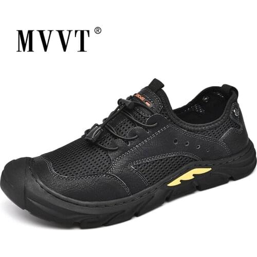 Summer Men Sneakers Breathable Leather Casual Shoes Men Comfortable Men Loafers Mesh Men Shoes Outdoor Walking Zapatos