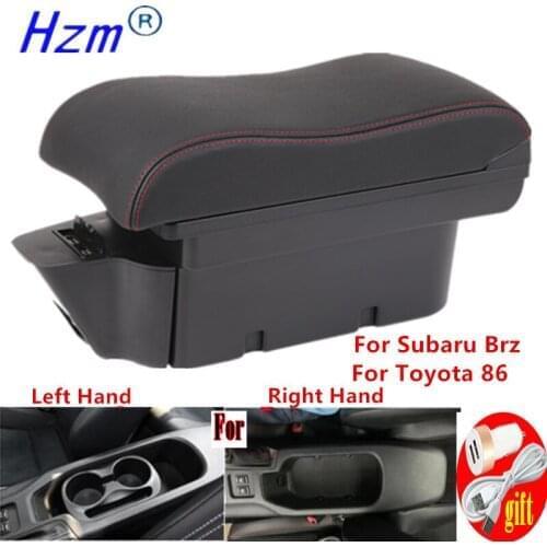 Left Right Side For Subaru Brz Armrest For Toyota 86 Gt86 Car Armrest Box 2012-2020 For Scion Fr-S Frs USB LED storage box parts