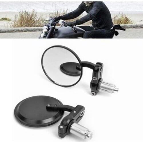 7/8" Handlebar End Mirrors CNC Motorcycle Rearview Side Mirror Cafe Racer Clubman Sportster Chopper