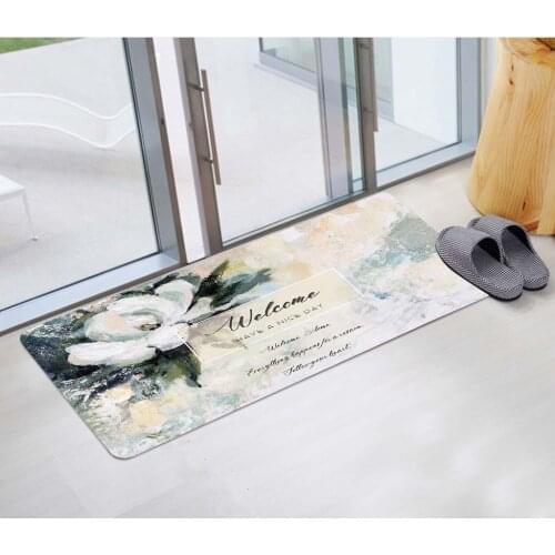 Cartoon Mat Flannel Home Floor Mat Foot Pad Household Long Bedroom Kitchen Non-slip Foot Pad Bathroom Suction Door Mat