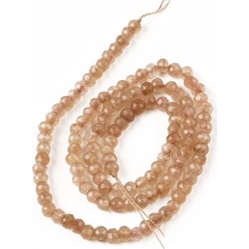 Wholesale Light Brown Faceted Flat Jades Beads Loose Natural Stone Beads 2-4mm for Jewelry Making DIY Bracelet Accessories